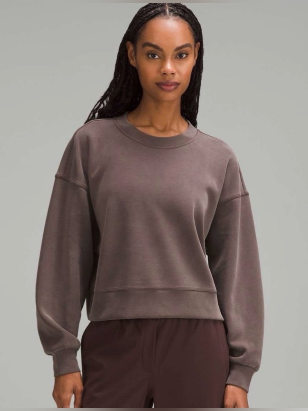 LULULEMON Softstreme Perfectly Oversized Cropped Crew in Espresso 4